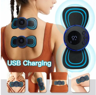 EMS Foot Massager Mat & Mini Body Massager Combo: USB Charging, Smart Display (Pack of 2).