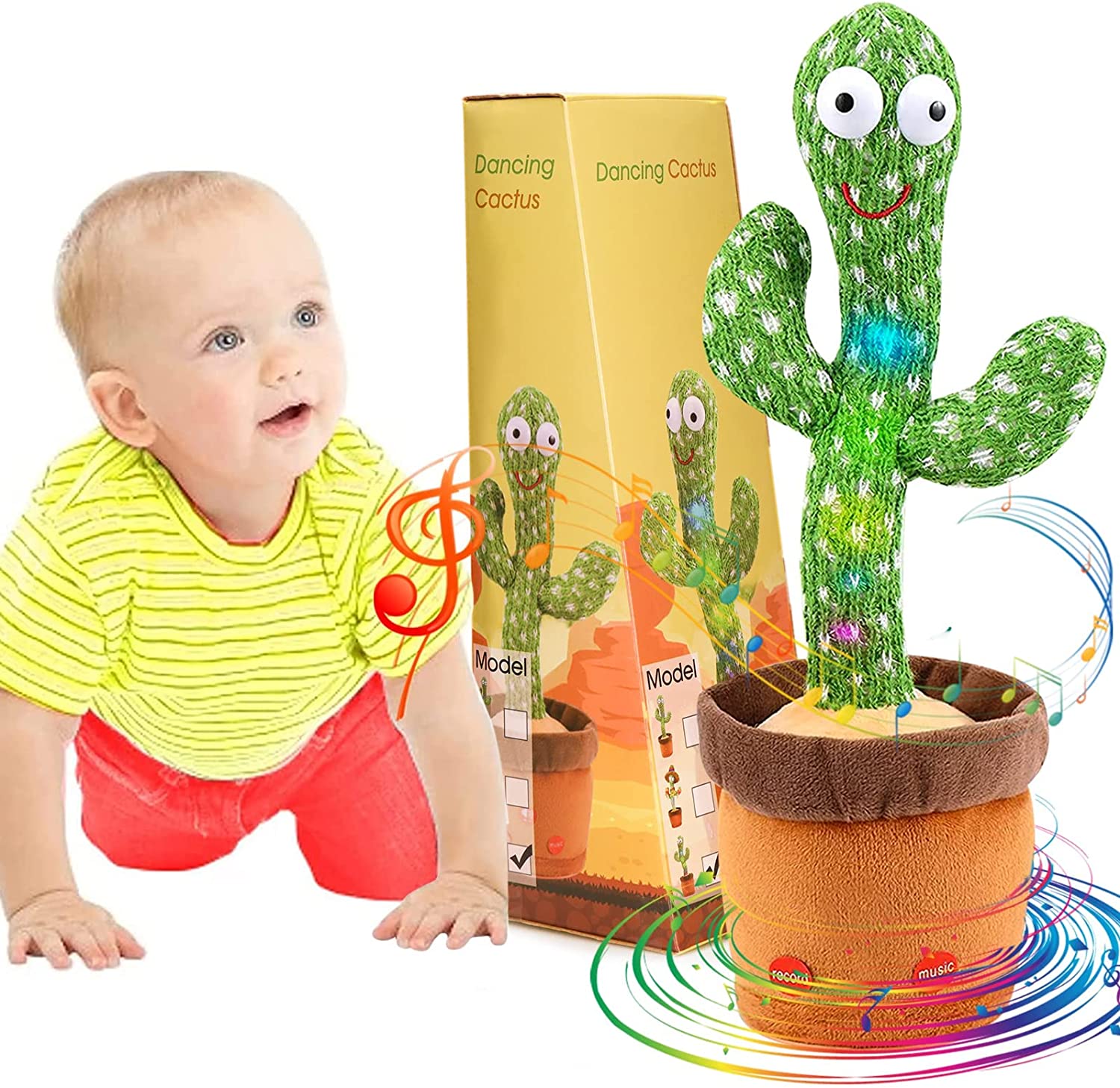 Dancing Cactus Baby Toy Mimicking Talking and Singing Cactus Toy for Boy and Girl Kids Gift