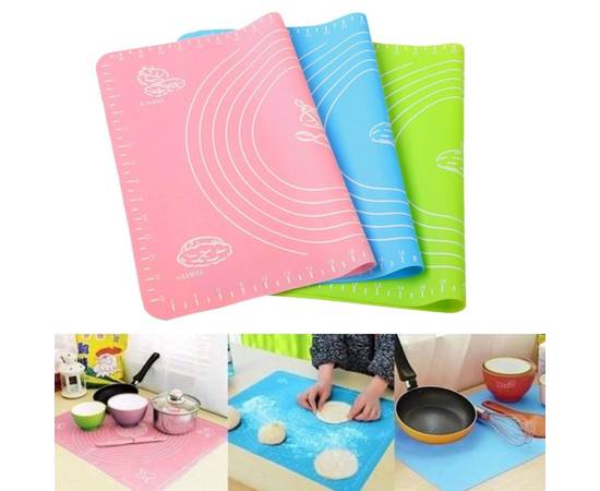 Non-Stick Silicone Baking Mat With Measurements Heat Resistant Cookie Sheet Oven Liner 40*50cm (Multi color)