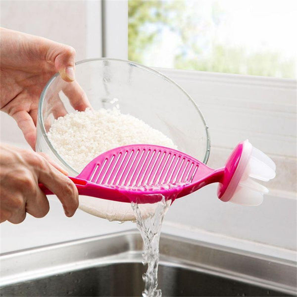 New Washing Rice Spoon Water Filter Kitchen Rice Stick Rice Washing Brush Sieve Protect Hands Rice Sieve - 1 Pcs