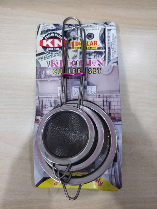 Pack of 3 Metal Steel Tea Strainer Set, Tea Filter