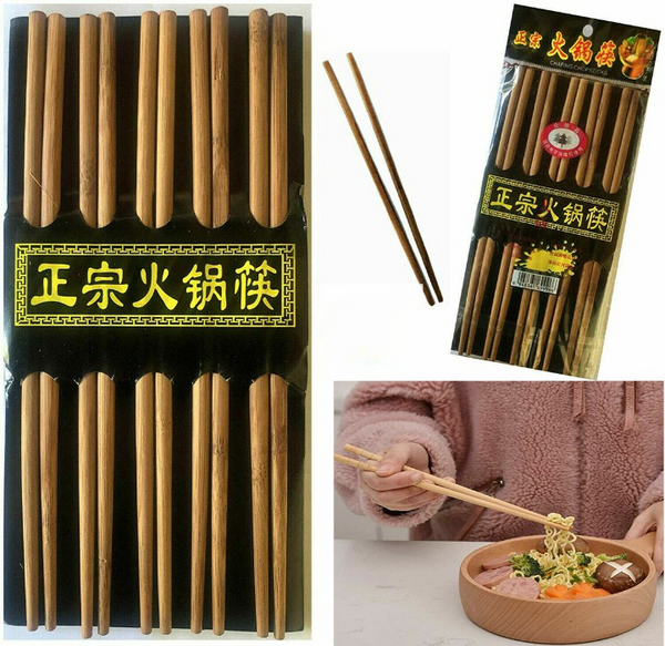 WOODEN Chopsticks (Pair of 5 Chopsticks)